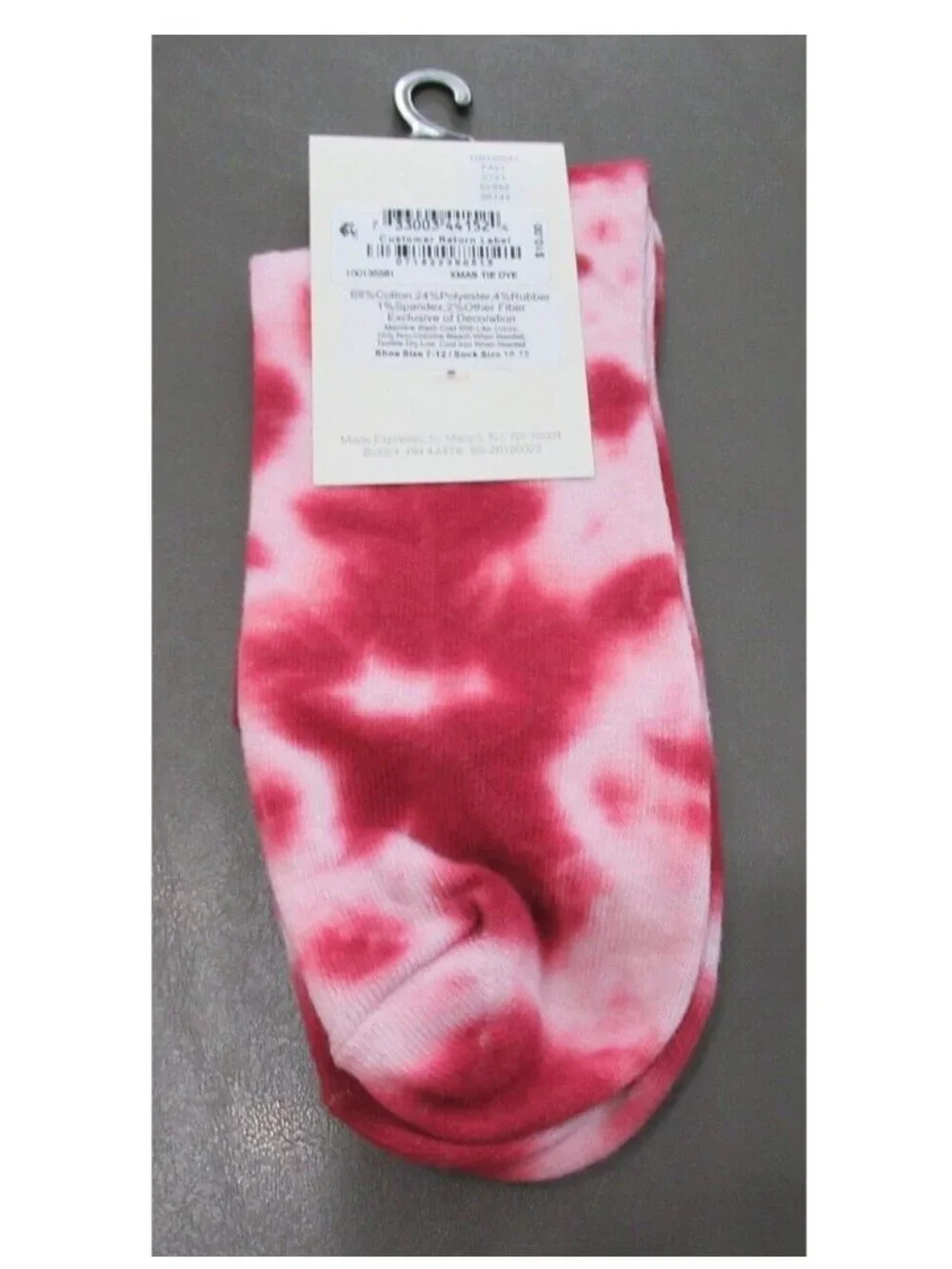 Sun + Stone Men's 1-Pair Half Calf Quarter Socks, Pink Tie Dye, Shoe Size 7-12